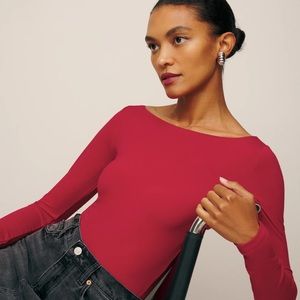 Reformation Wiley Knit Top Lipstick